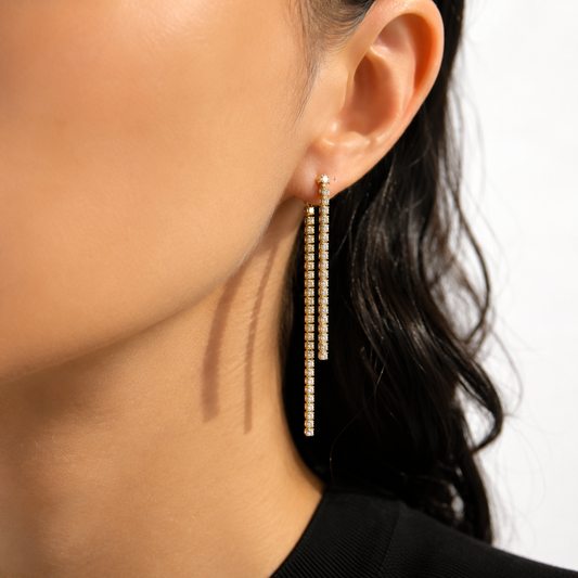 The Della Drops worn on the ear