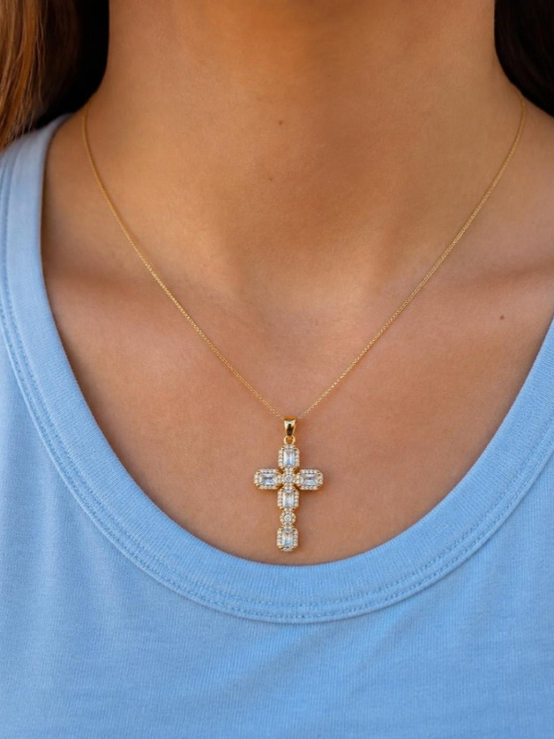 Florence Cross worn on the Siena Chain – Gemmies