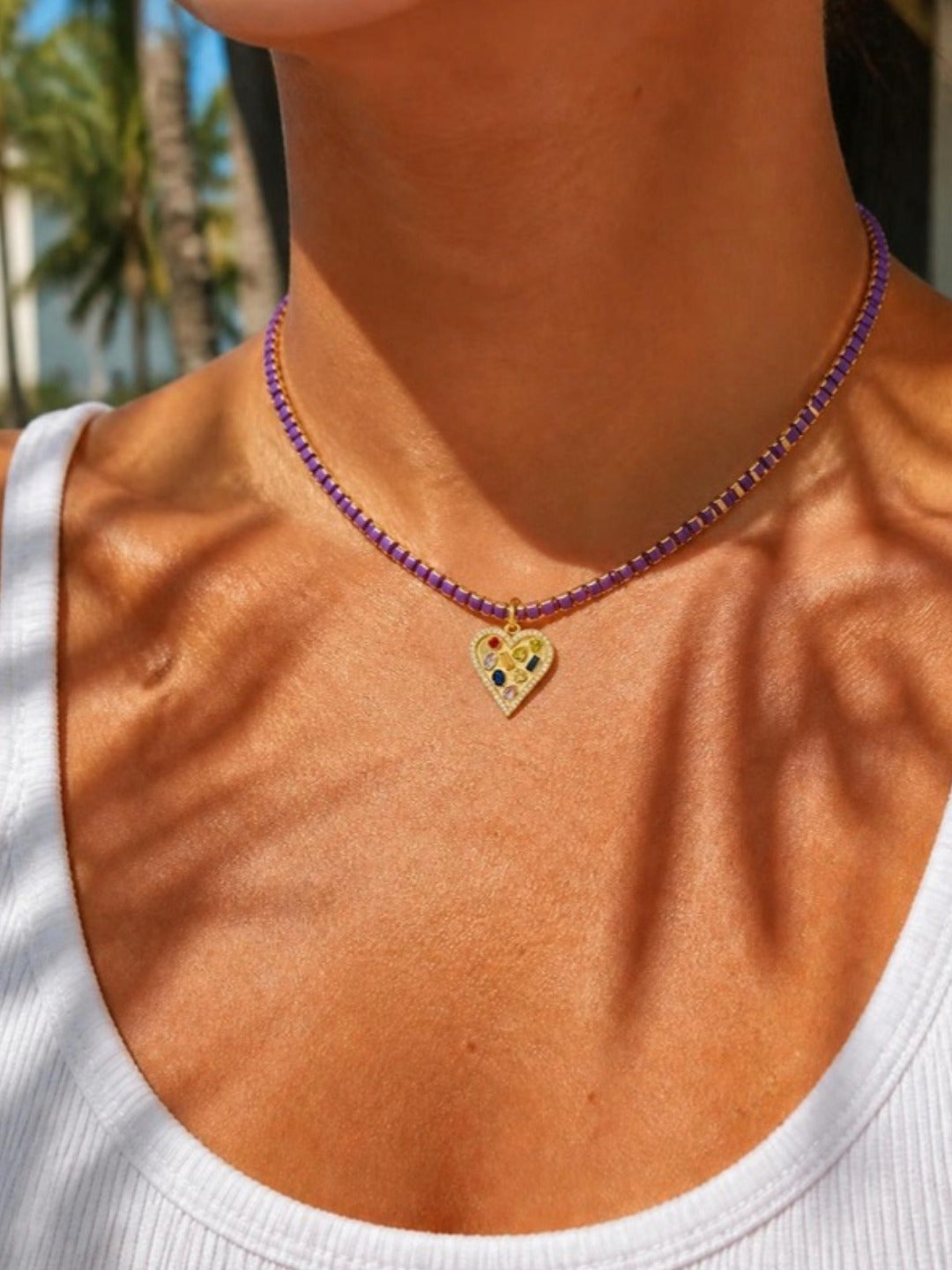 Havana Heart worn on the Purple Tahiti Chain – Gemmies