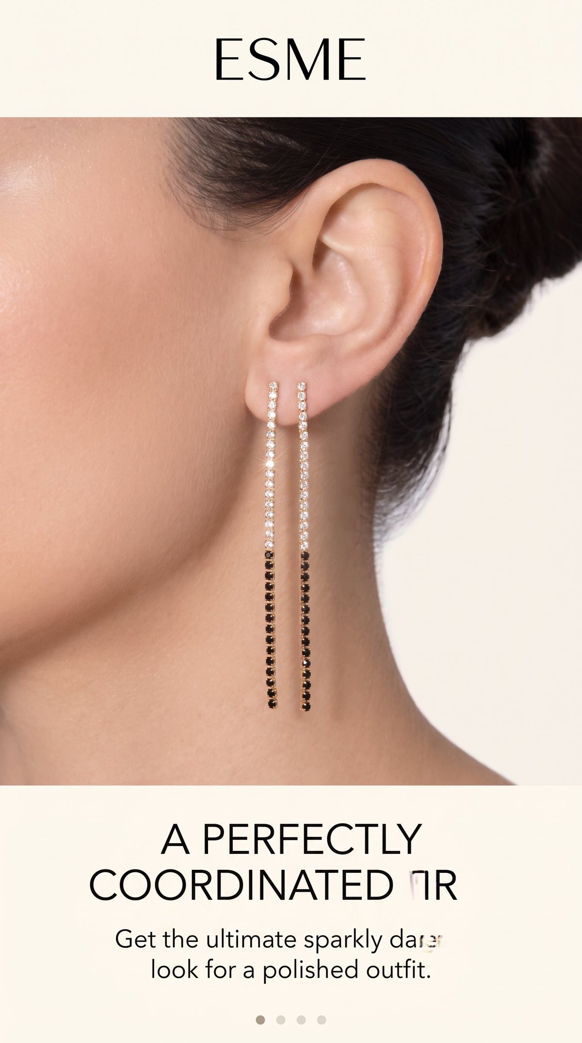 The Esmé Drops worn on the ear